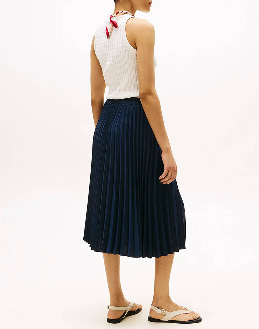 TOMMY HILFIGER FLUID PLEATED PULL ON MIDI SKIRT