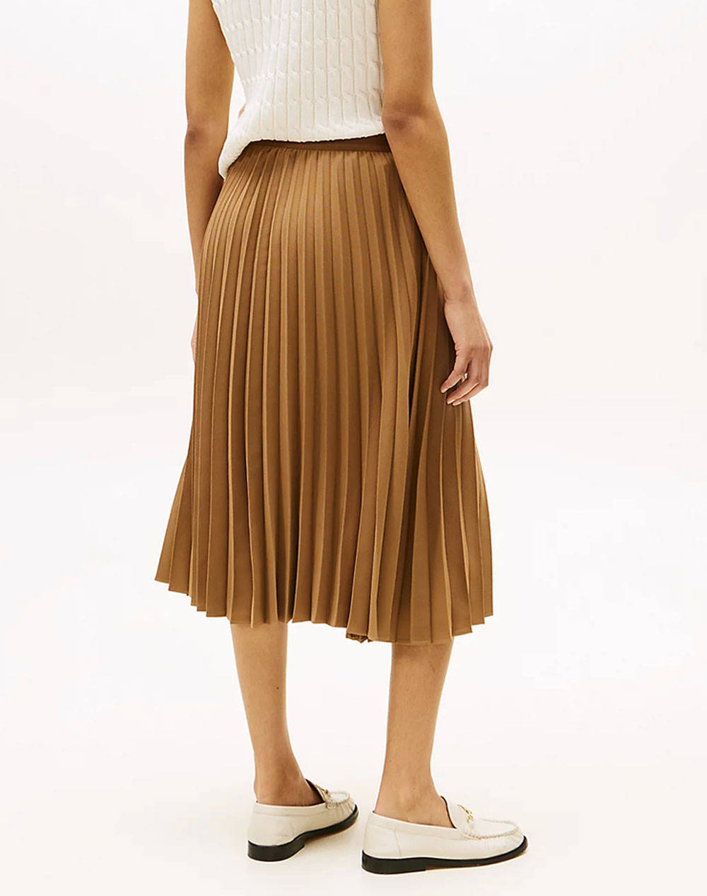 TOMMY HILFIGER FLUID PLEATED PULL ON MIDI SKIRT