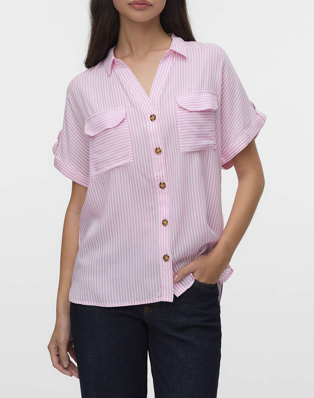 VERO MODA VMBUMPY S/S SHIRT WVN GA NOOS