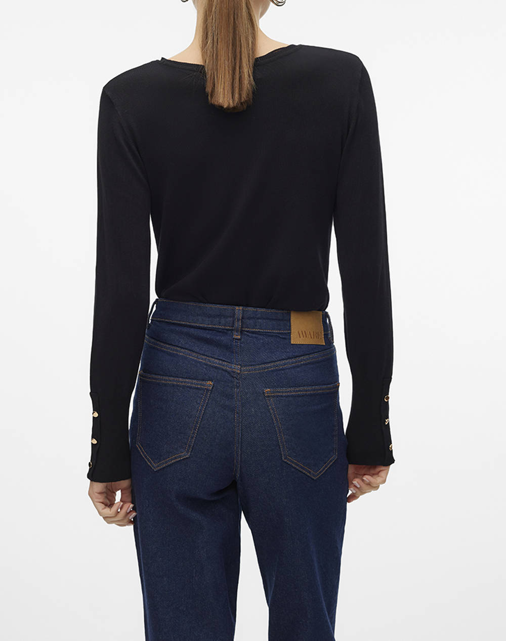 VERO MODA VMDORY LS O-NECK BUTTON PULLOVER GA NOOS