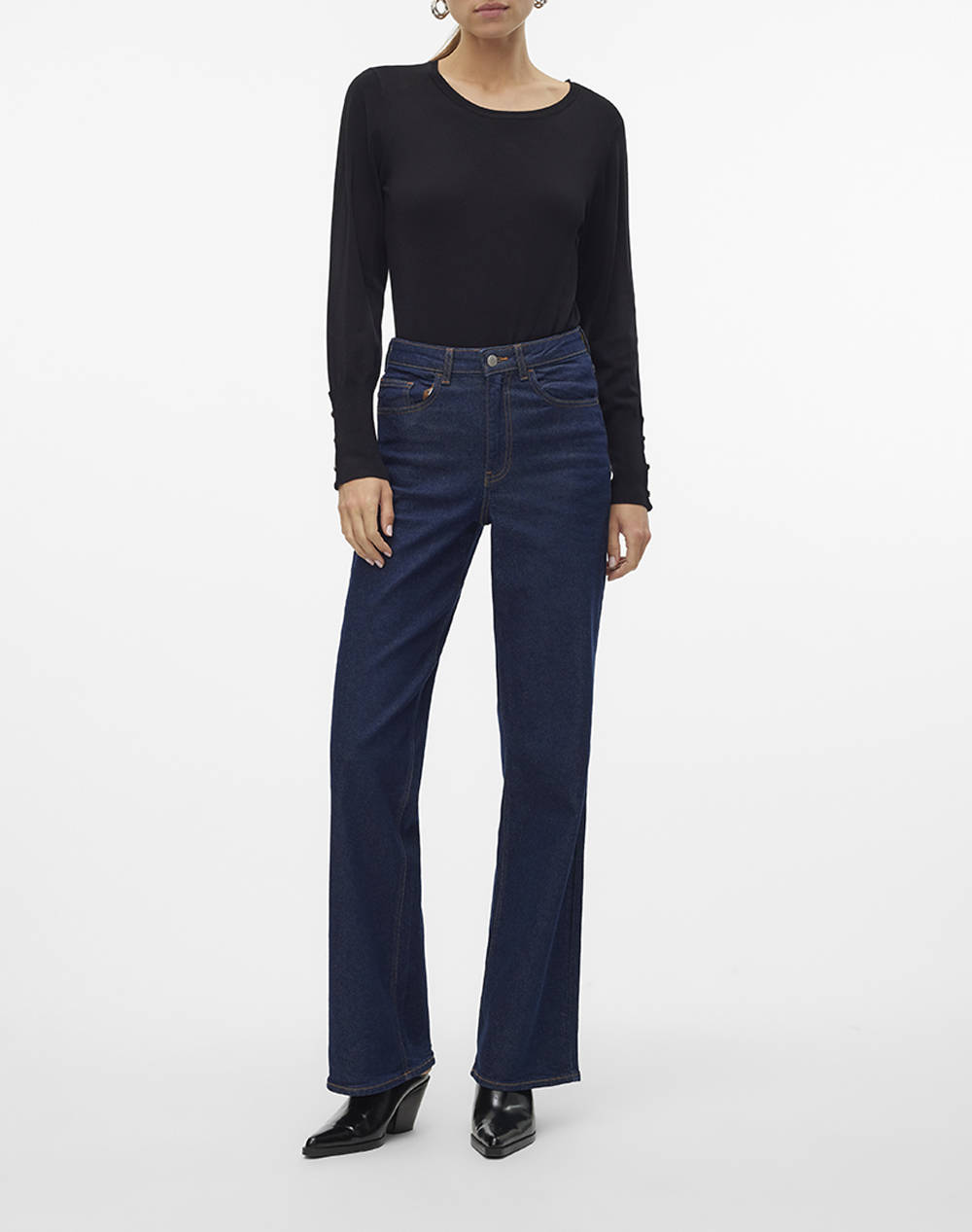 VERO MODA VMDORY LS O-NECK BUTTON PULLOVER GA NOOS