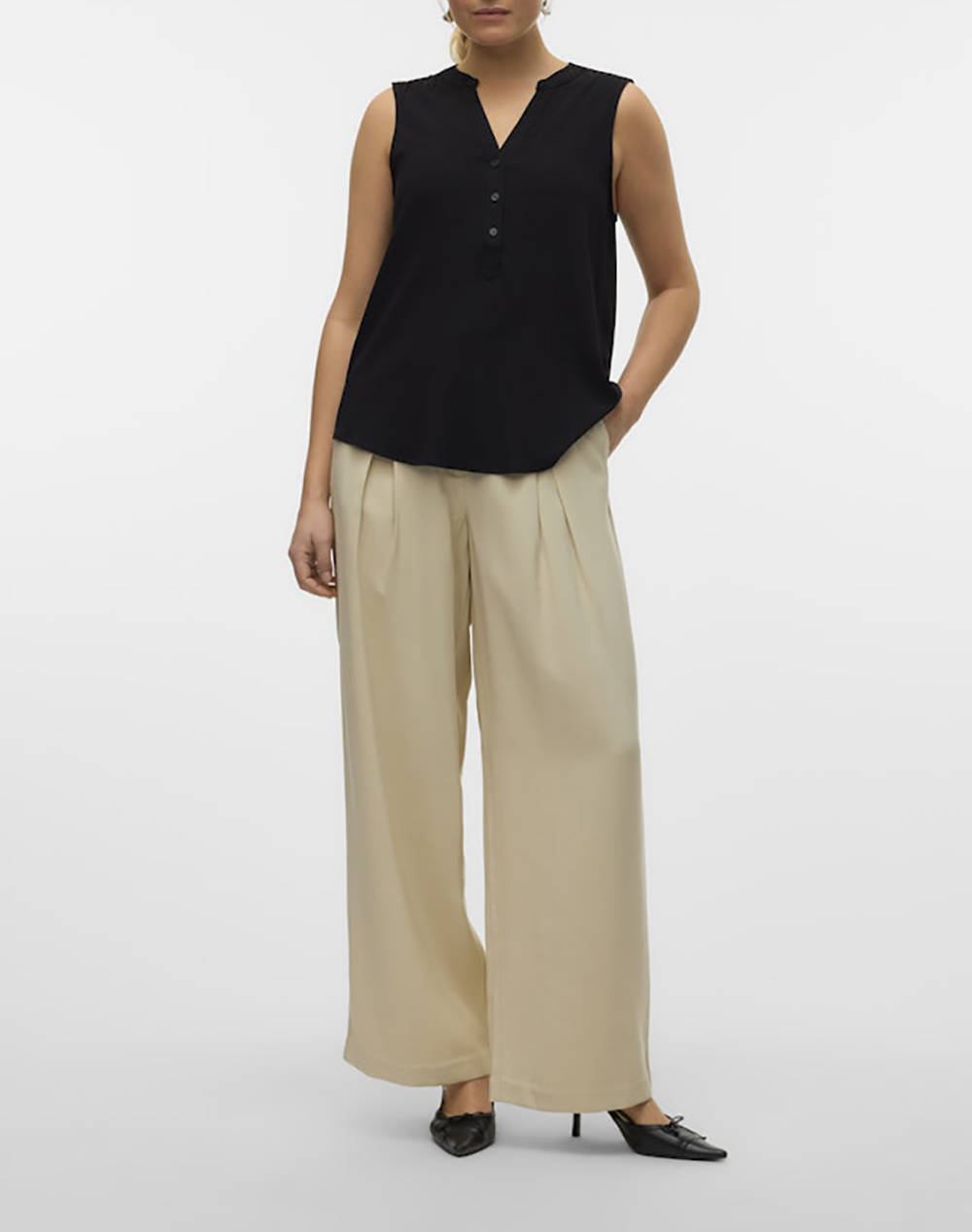 VERO MODA VMBELLA SL V-NECK TOP WVN GA NOOS