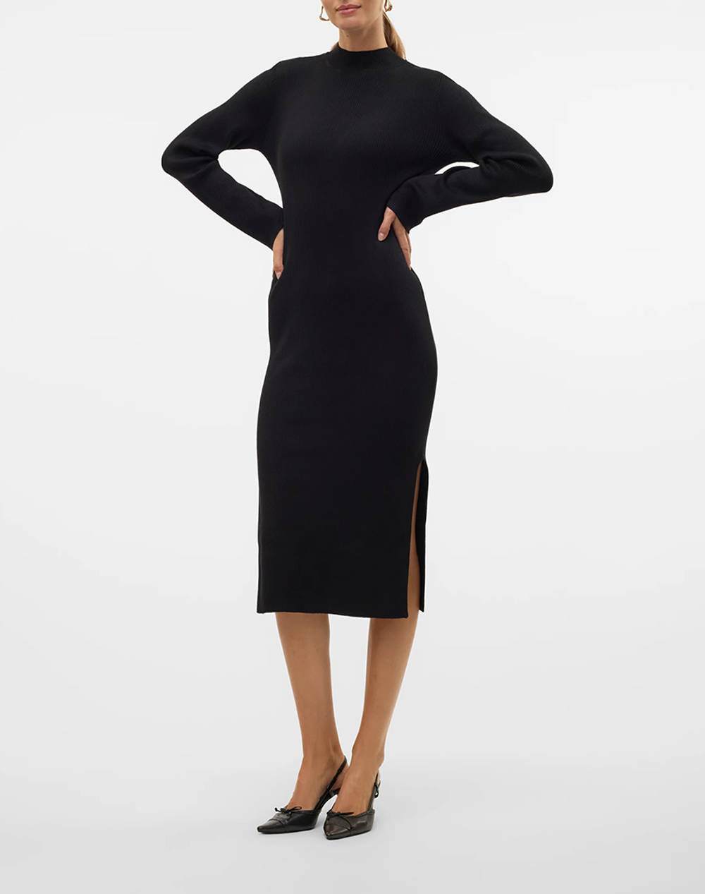 VERO MODA VMLYNZI LS CALF KNIT DRESS VMA NOOS
