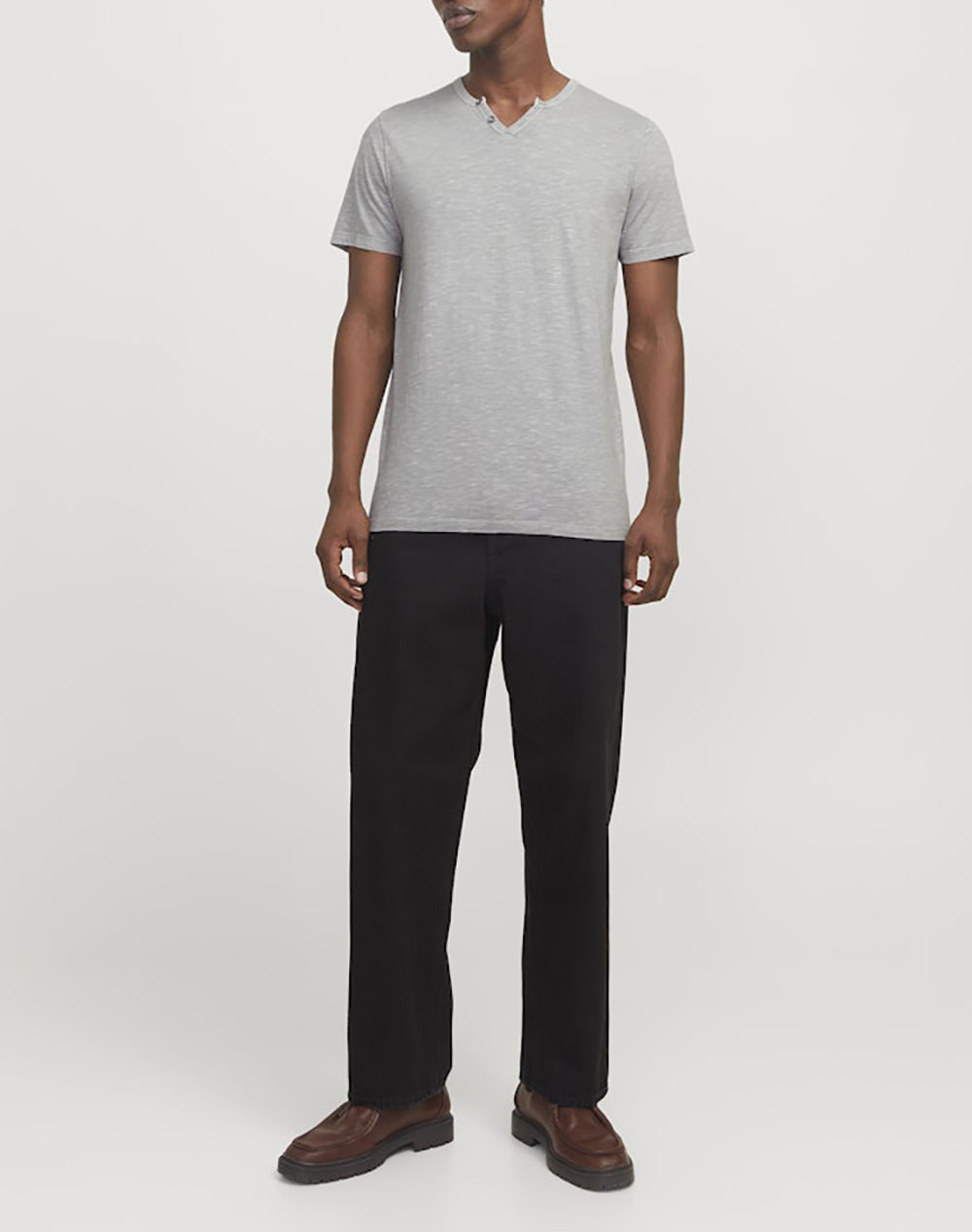 JACK&JONES JJESPLIT NECK TEE