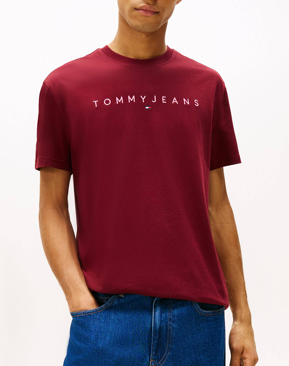 TOMMY JEANS TJM REG LINEAR LOGO TEE EXT