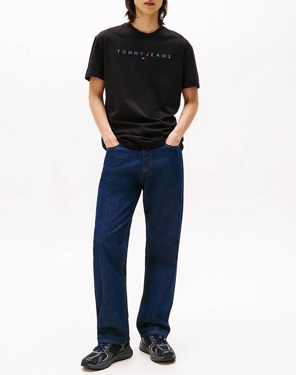 TOMMY JEANS TJM REG LINEAR LOGO TEE EXT