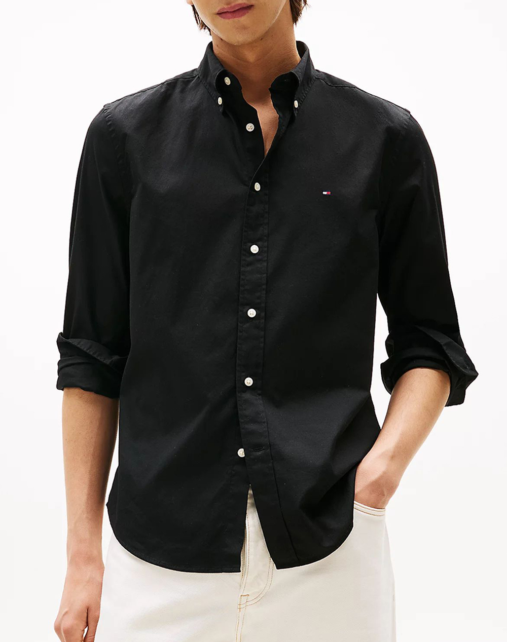 TOMMY HILFIGER CORE FLEX POPLIN SOLID RF SHIRT