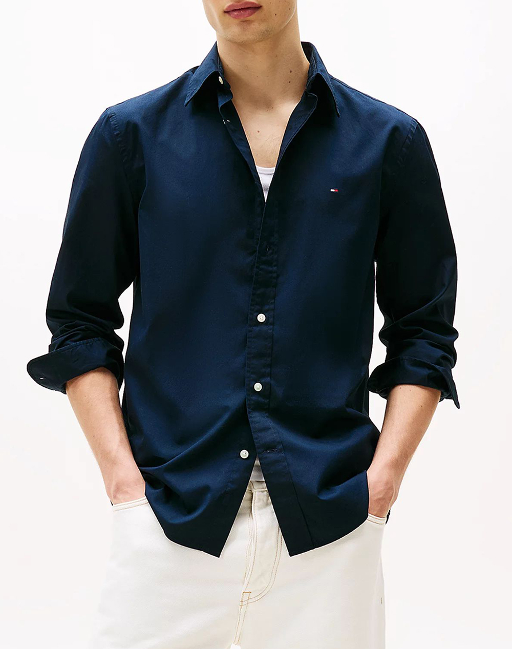 TOMMY HILFIGER CORE FLEX POPLIN SOLID RF SHIRT