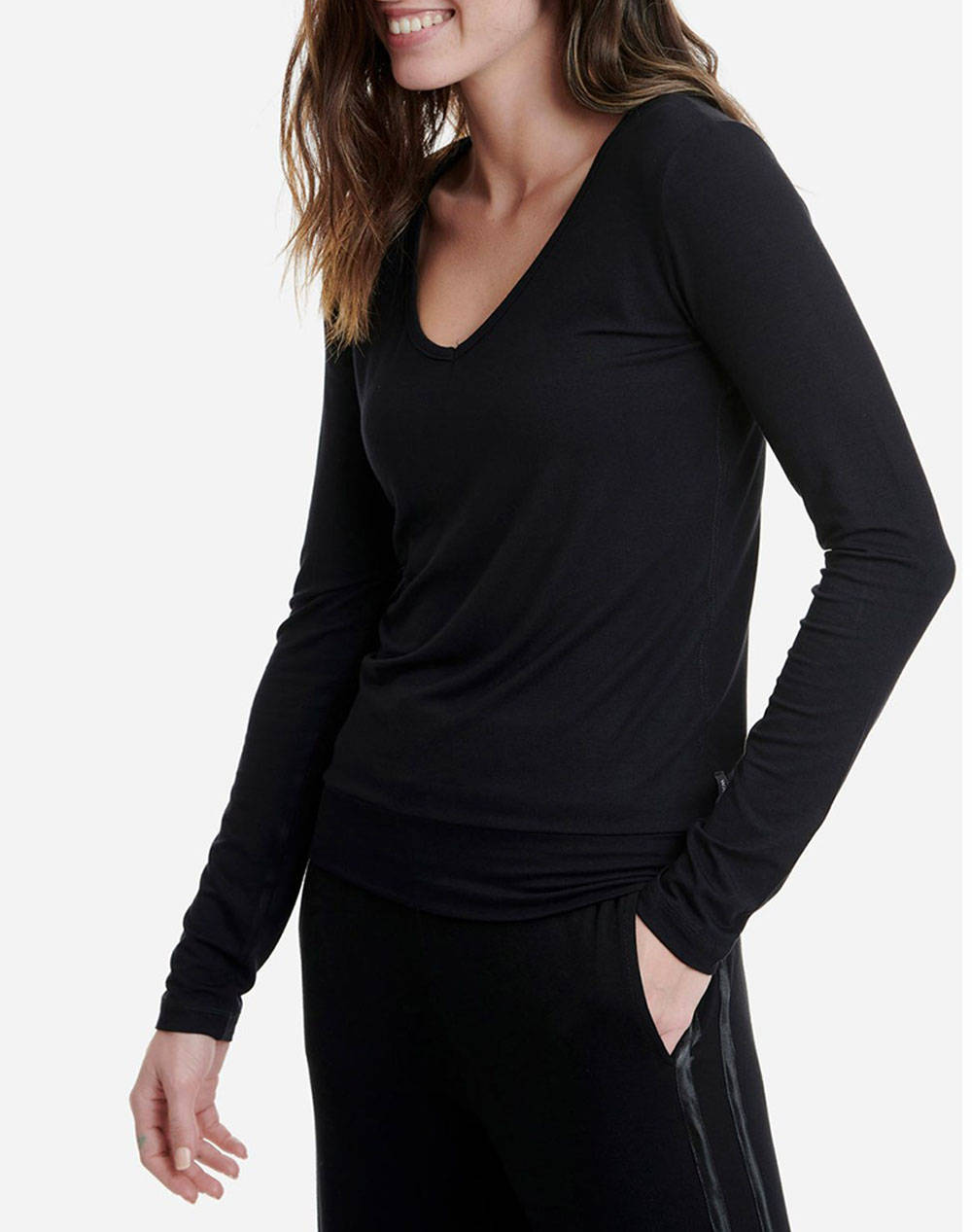 Walk bluza de dama maneca lunga & v-neck bamboo