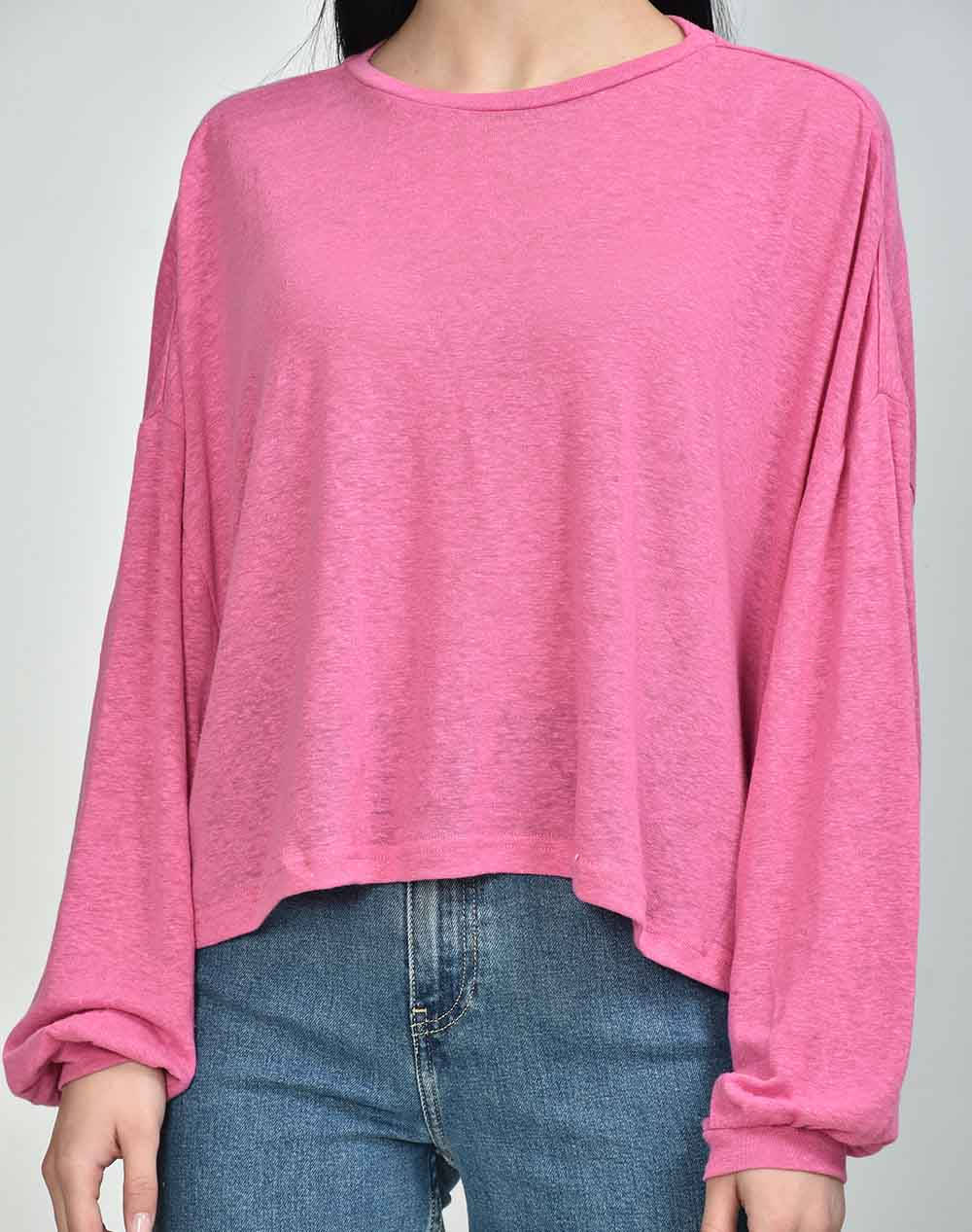 Only onltea l/s linen boxy top jrs