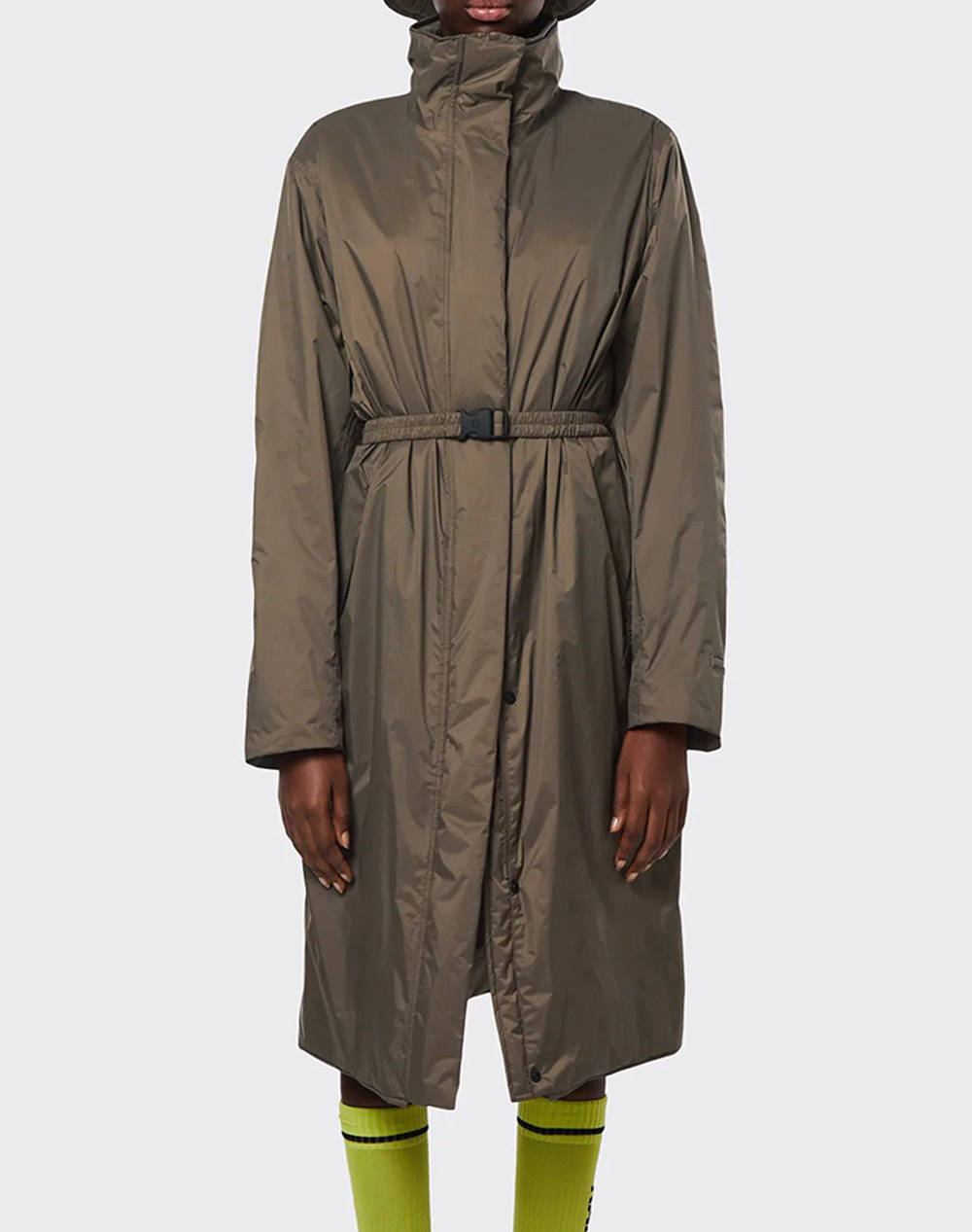 Rains long padded nylon w coat