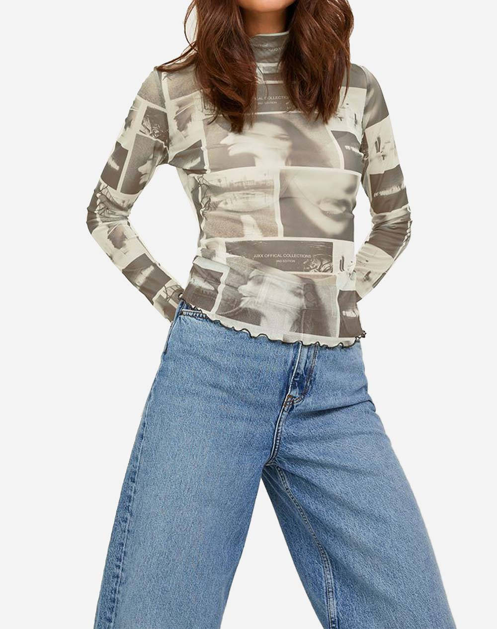 Jjxx jxmaui ls high neck mesh top