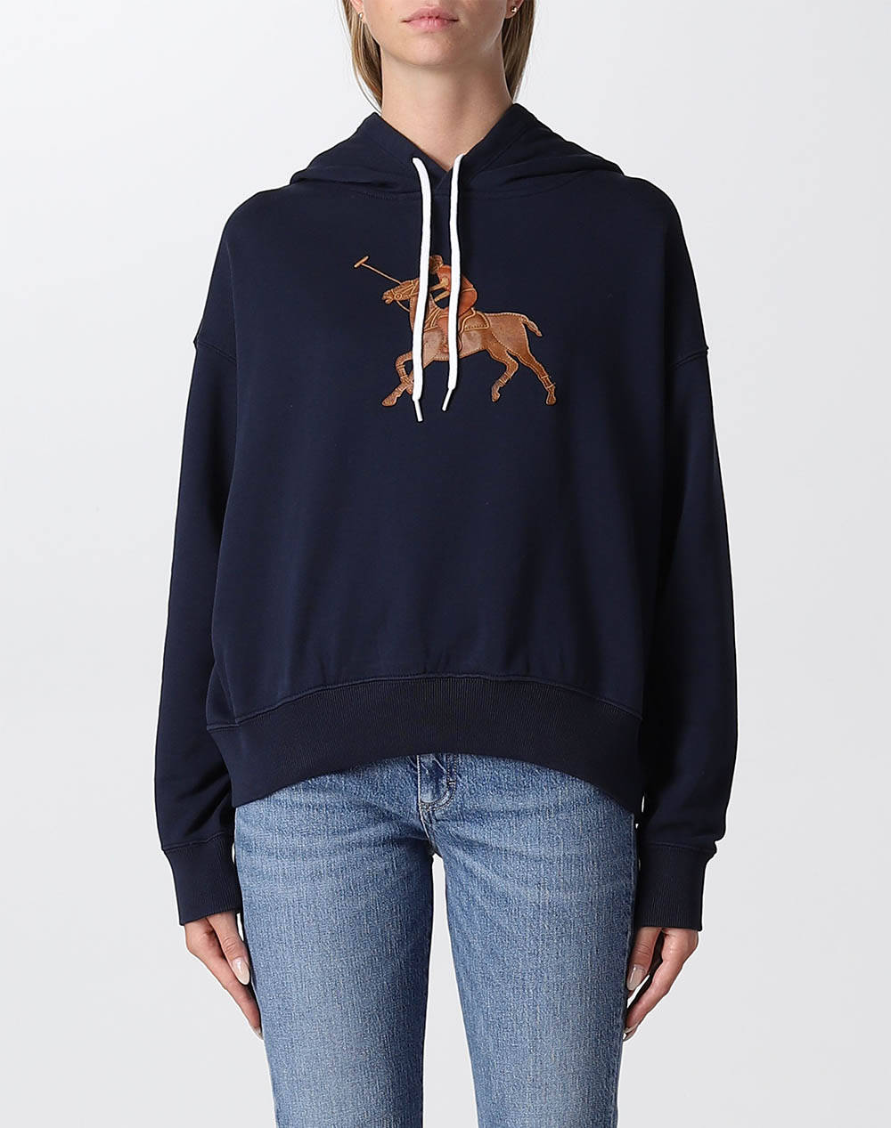 Ralph lauren lthr ply hd-long sleeve-sweatshirt