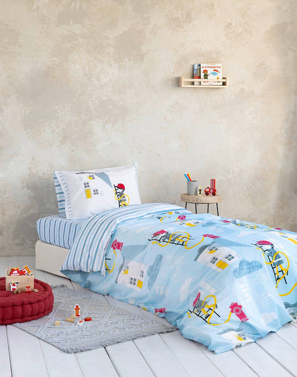 Nima set husa de plapuma - pompier (dimensiuni: 160x240 & 52x72cm.)