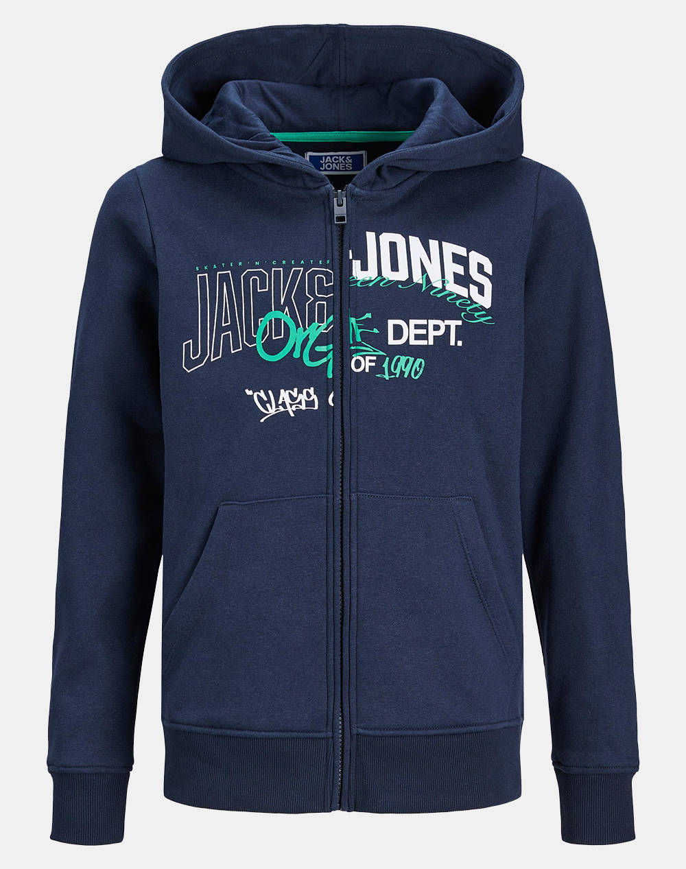 Jack&jones jortribeca logo print sweat zip hood jnr