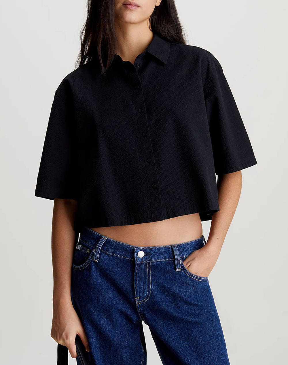 Calvin klein back detail seersucker shirt
