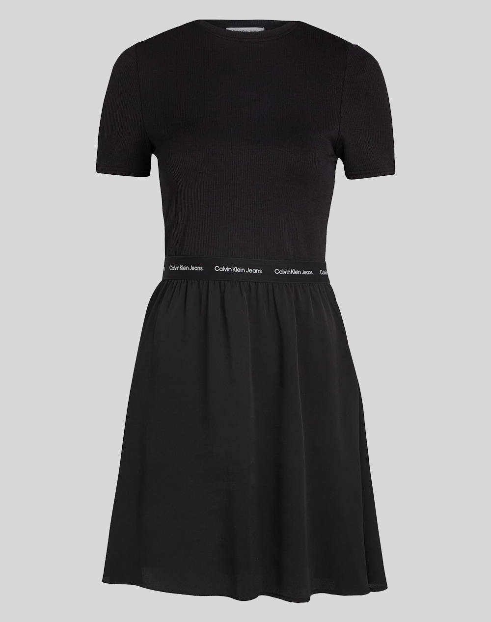 Calvin klein logo elastic short sleeve dress