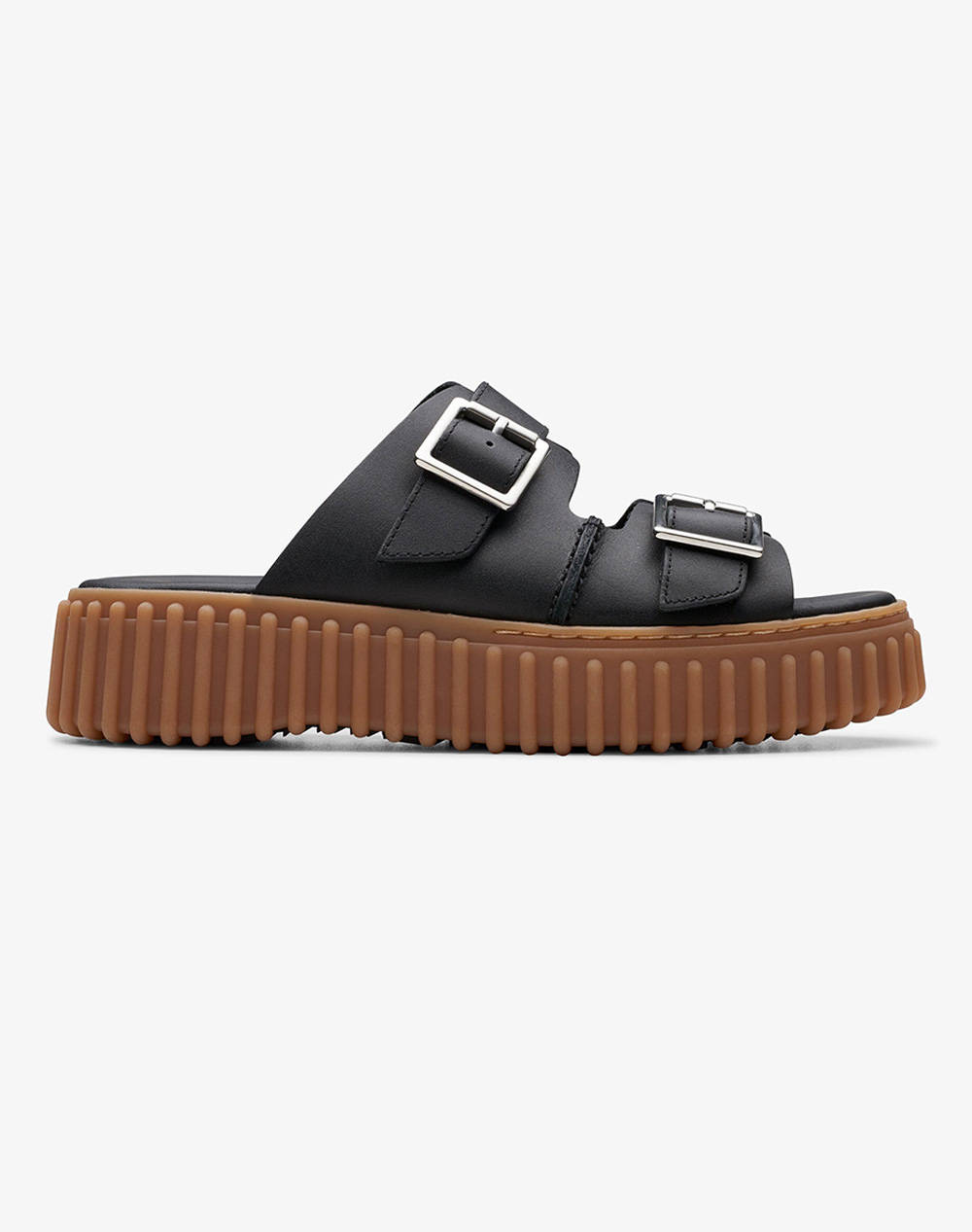 Clarks torhill slide black leather