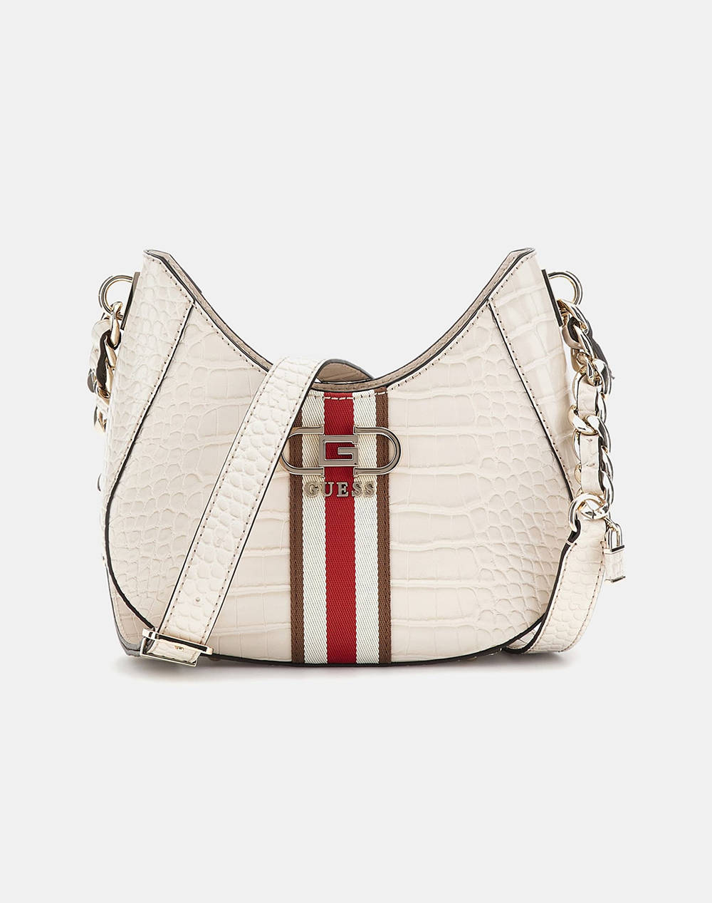 Guess nelka top zip crossbody geanta de dama (dimensiuni: 24 x 21 x 7 cm.)