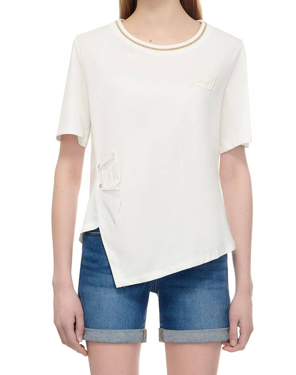 Liujo sport 1 ta4j29 ecs t-shirt moda m/c