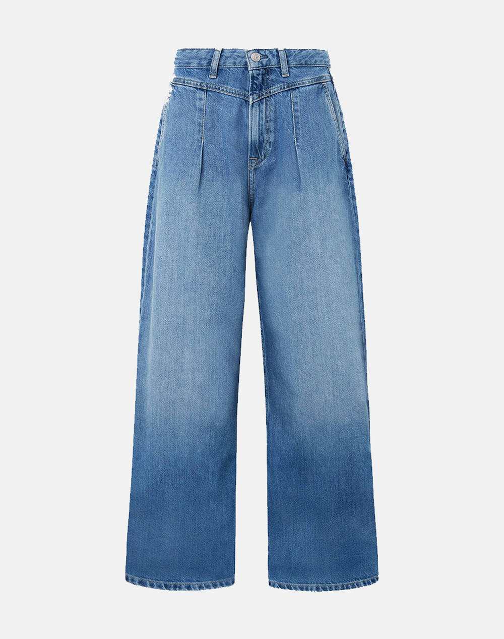 Pepe jeans e2 drop 3 wide leg jeans uhw pleat 34 pantaloni de dama