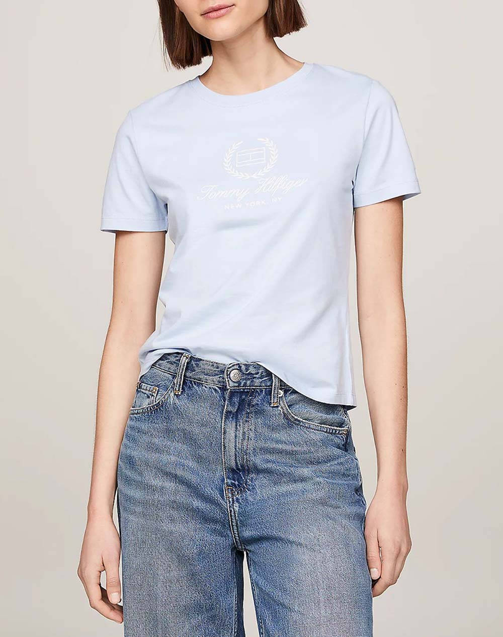Tommy hilfiger slim flag script tee ss