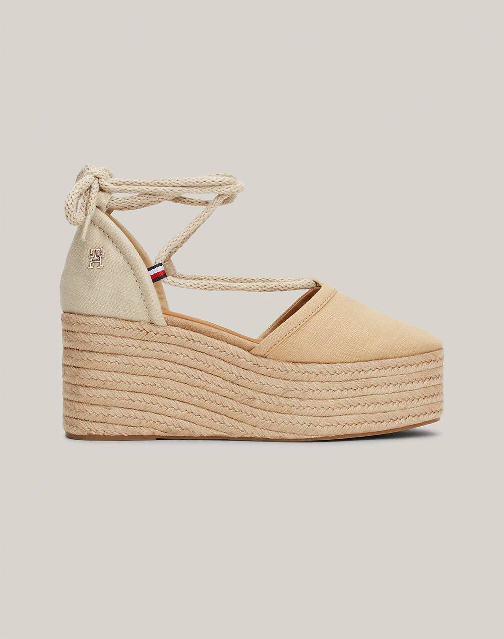 TOMMY HILFIGER CLOSED TOE LINEN FLATFORM