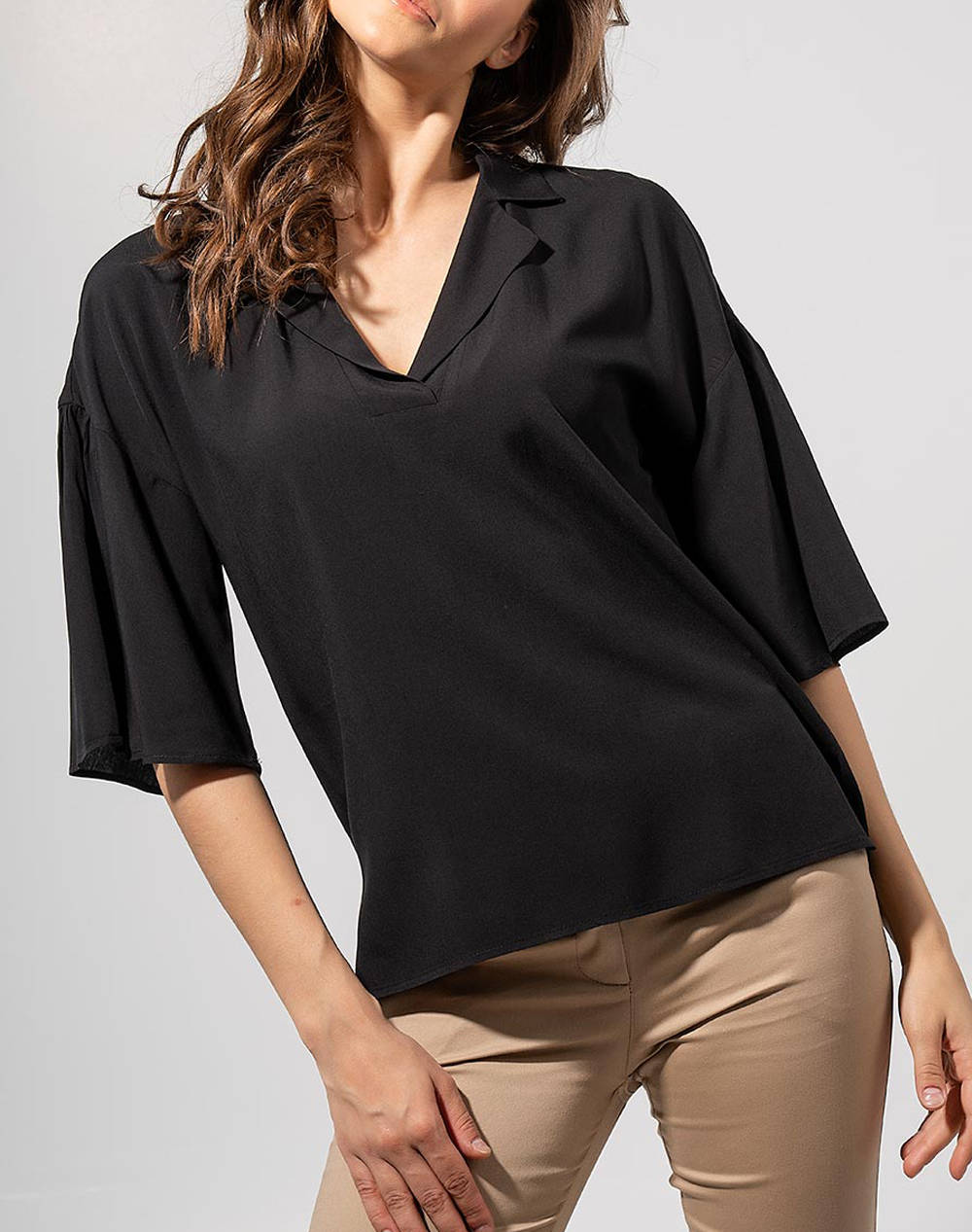 Maki philosophy bluza cu guler si elastic la maneca