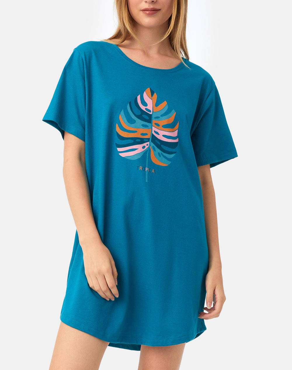Minerva t-shirt dress de dama tropical