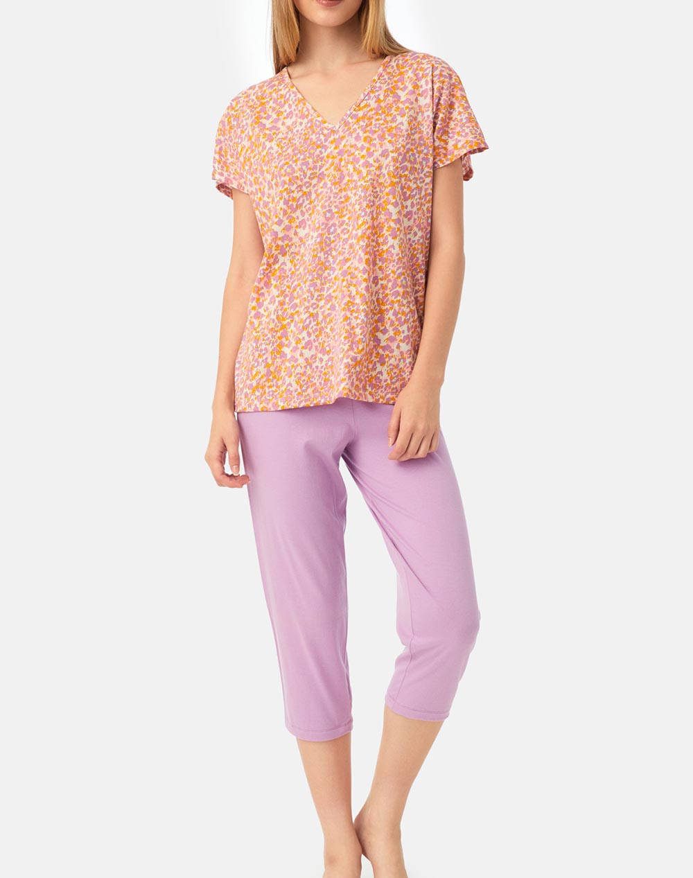 Minerva pijamale de dama v/n-capri print animal