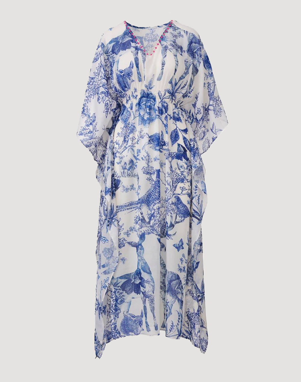 Amor forest blue and white print dress