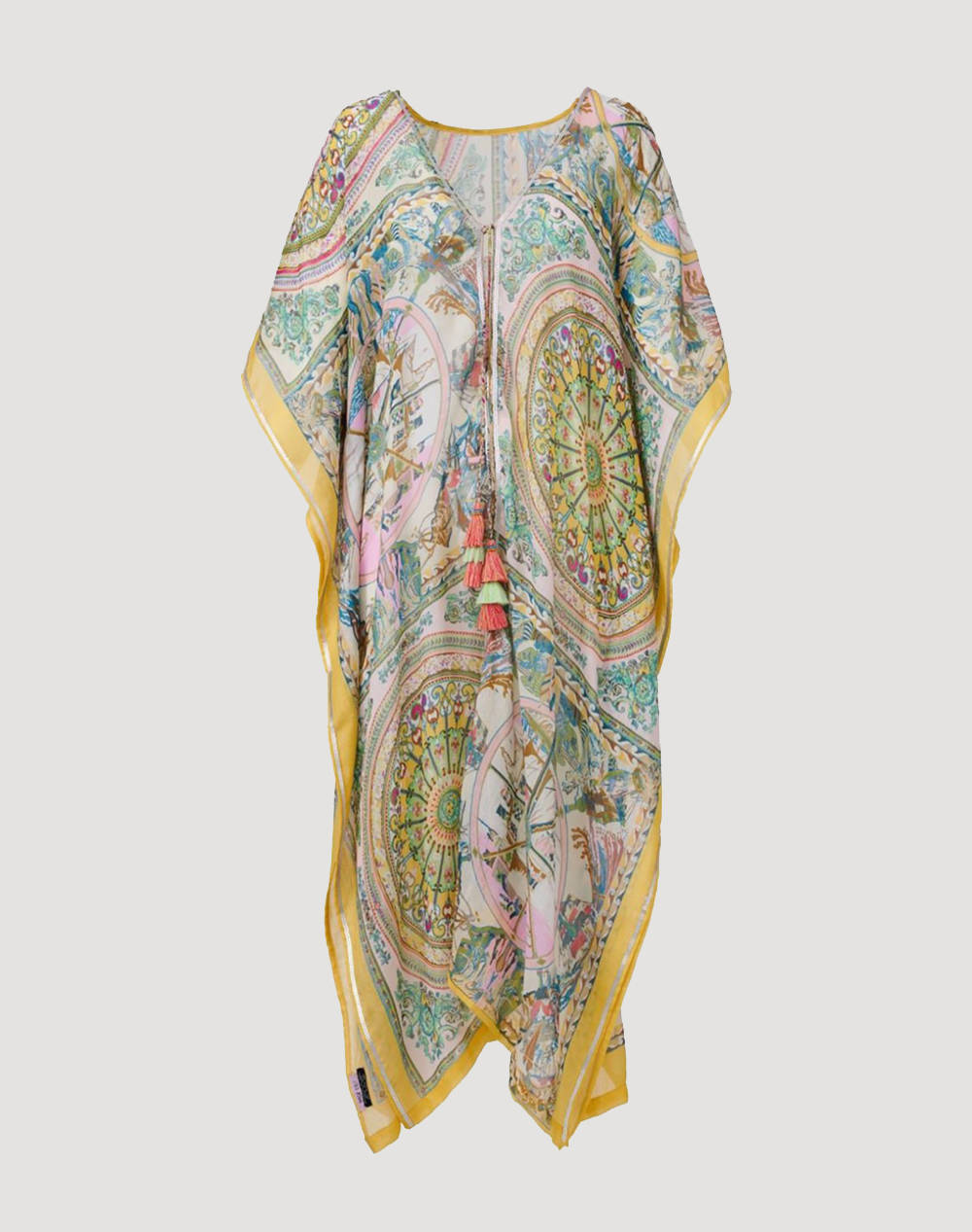Amor yellow pastel multicolor caftan
