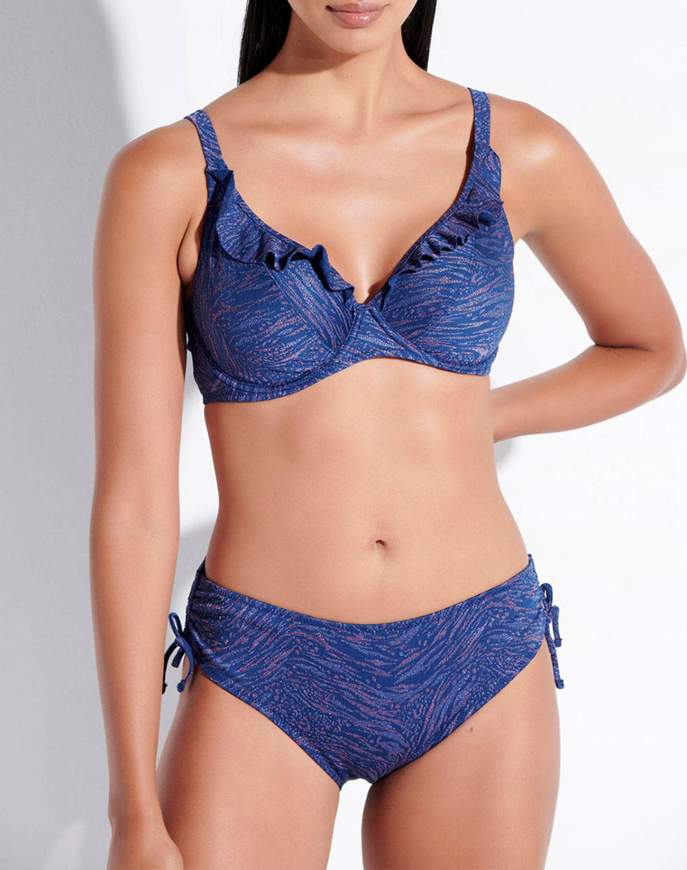 Bilitis costum de baie fara burete cu volanas
