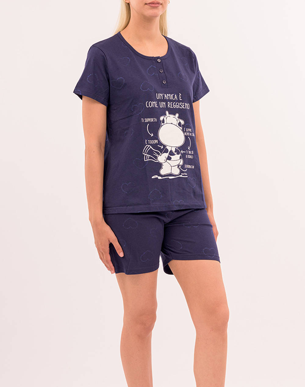 Cottonmania 15603 crazy farm pijamale de dama. un''amica e'' come