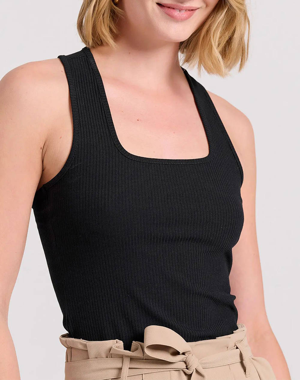 Funky buddha tank top cu textura rib