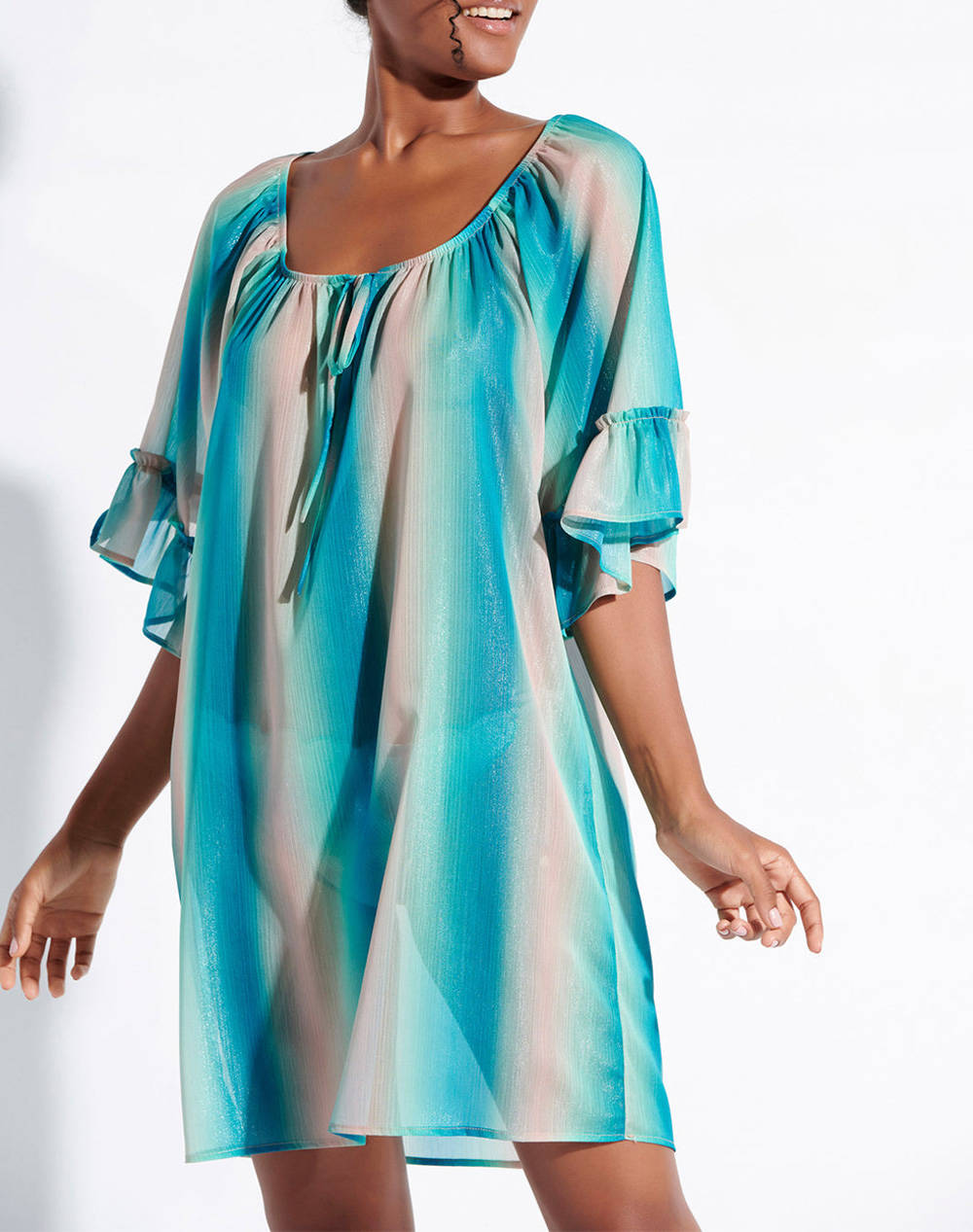 Jeannette caftan cu volanas