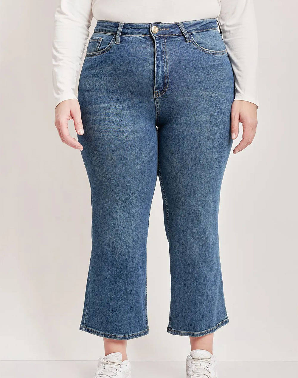 PARABITA Denim pantaloni cropped