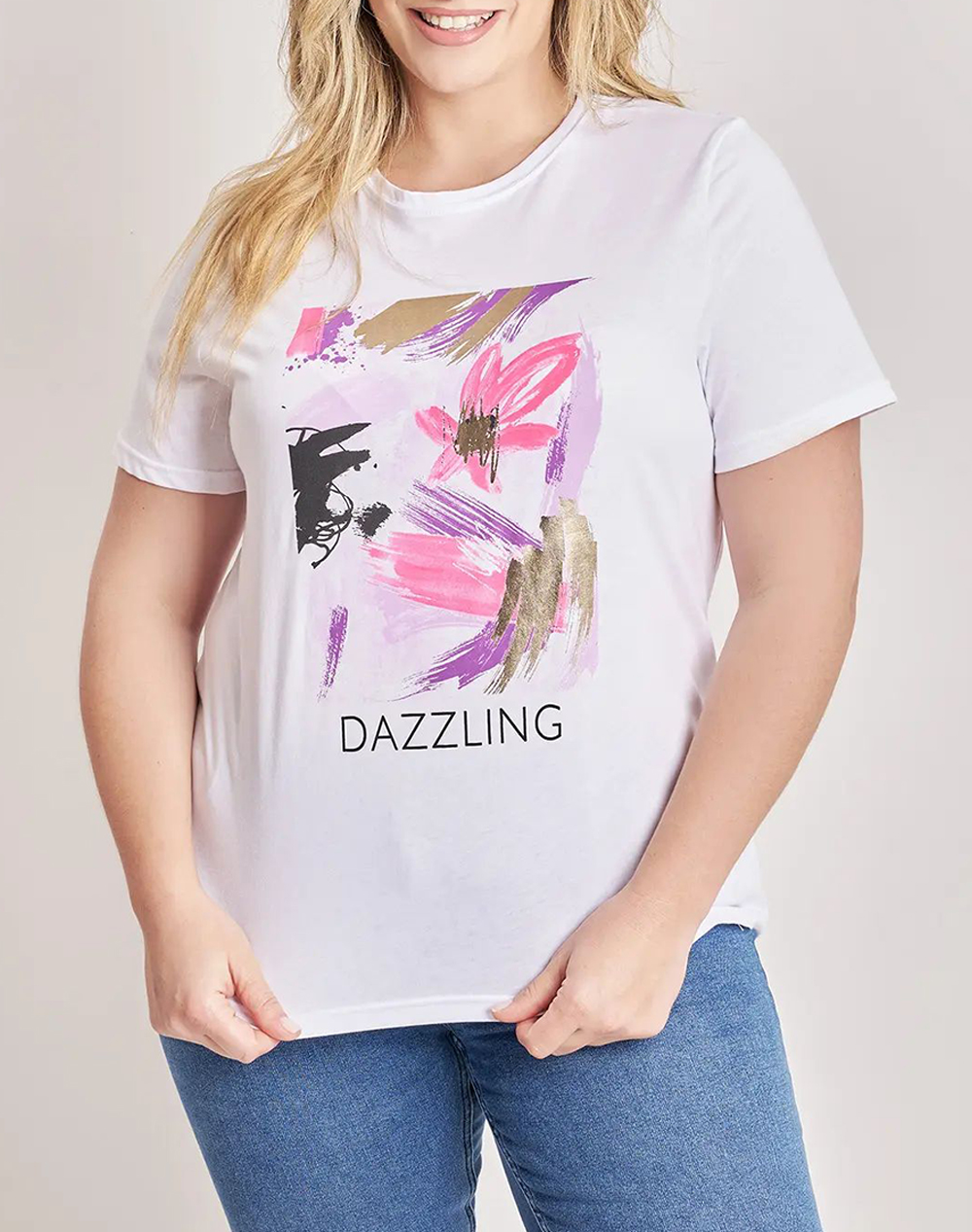 PARABITA T-shirt din bumbac cu model & logo-ul DAZZLING