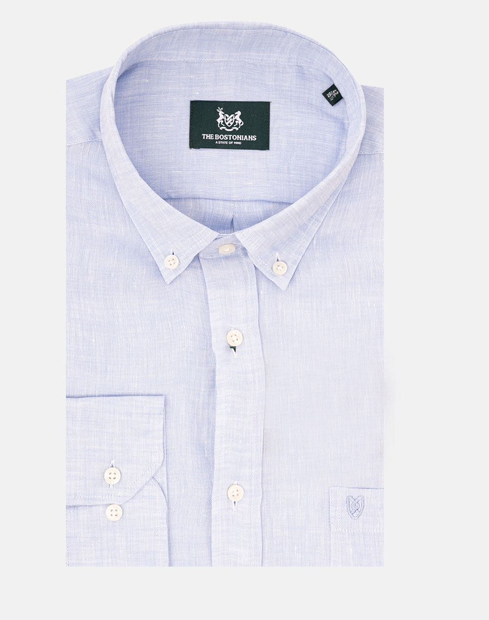 The bostonians camasa in custom fit plain linen mao custom fit