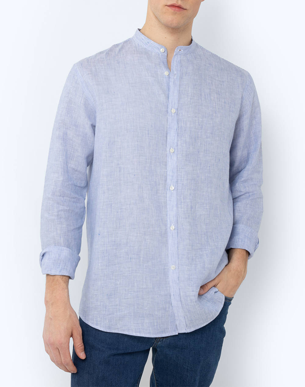 The bostonians camasa acorn in custom fit stripe linen mao custom fit