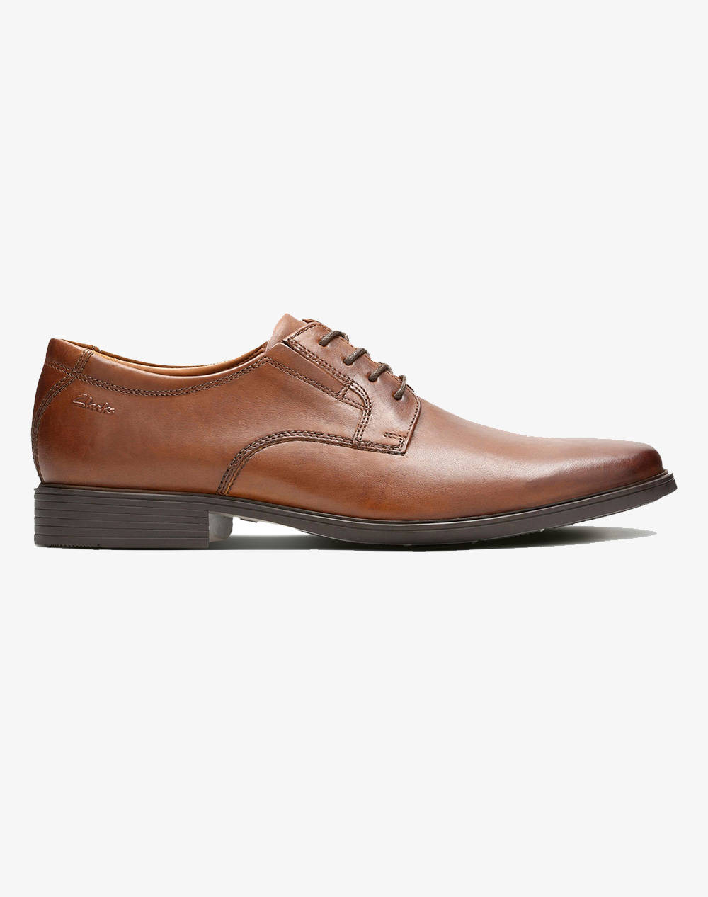 Clarks tilden plain dark tan lea