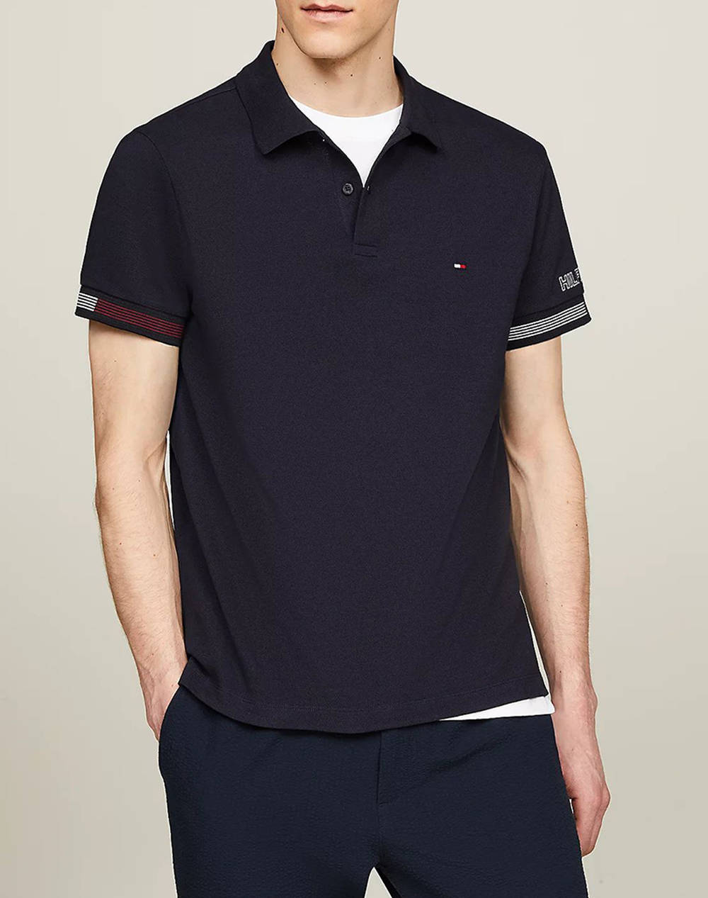 Tommy hilfiger flag cuff slim polo