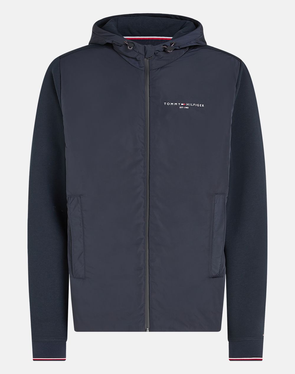 TOMMY HILFIGER MIX MEDIA HOODED ZIP THRU