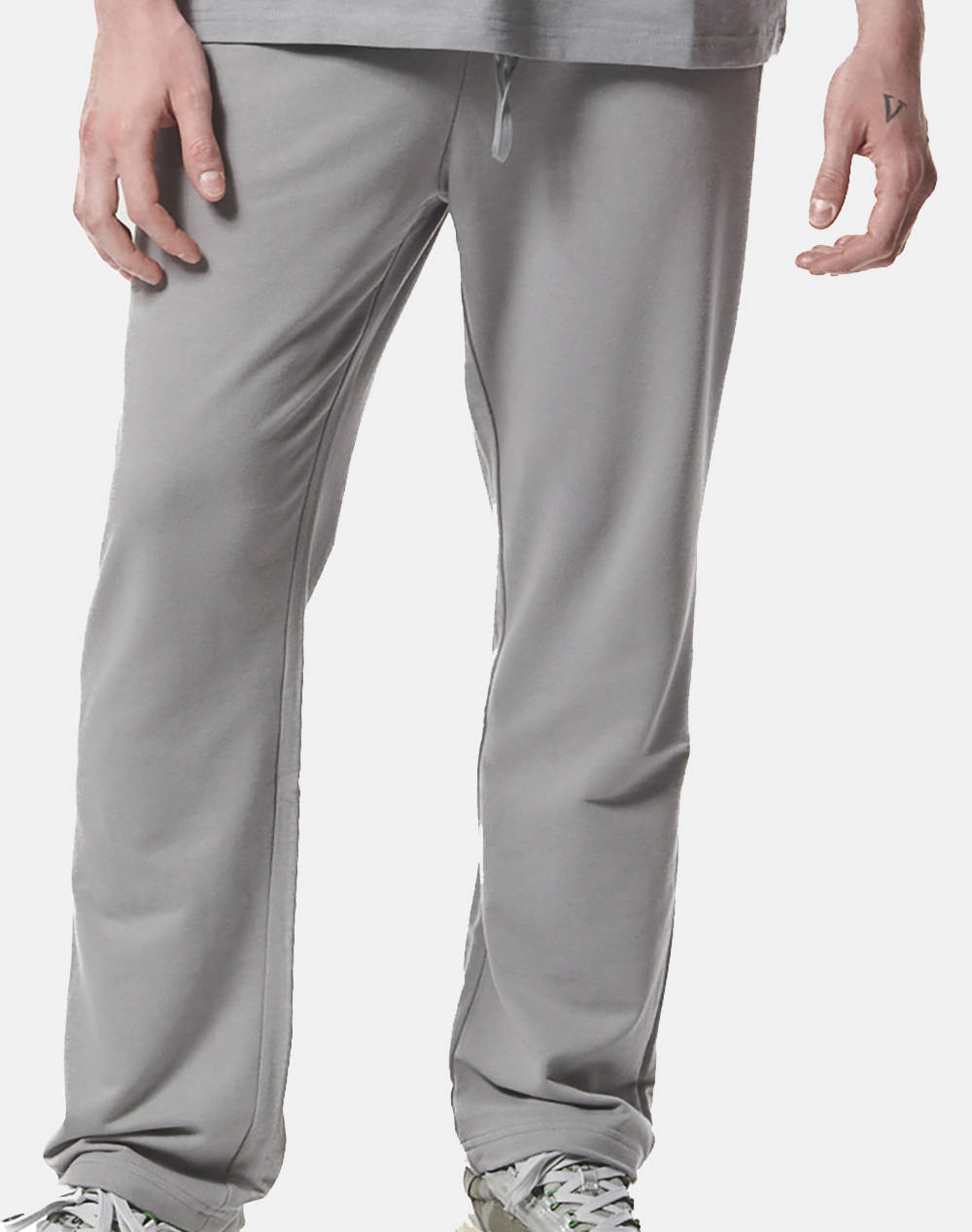 Body action men''s essential straight sweatpants w/zippers