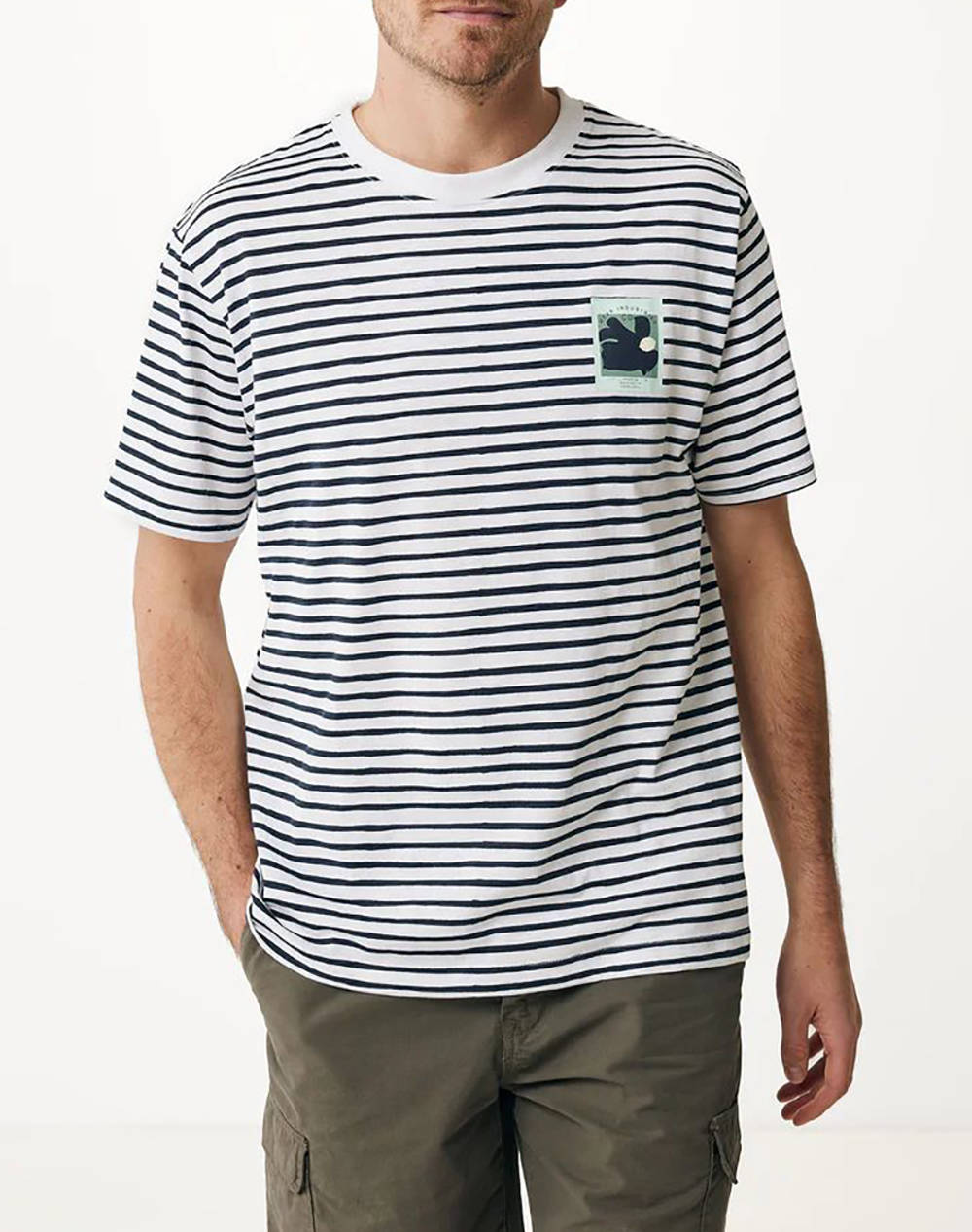 Mexx striped t-shirt with chest print ss