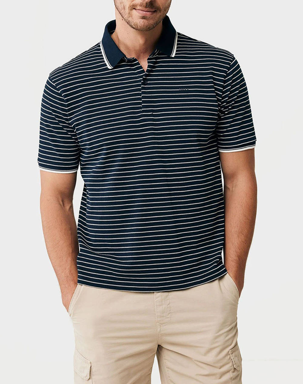Mexx simon basic striped pique polo