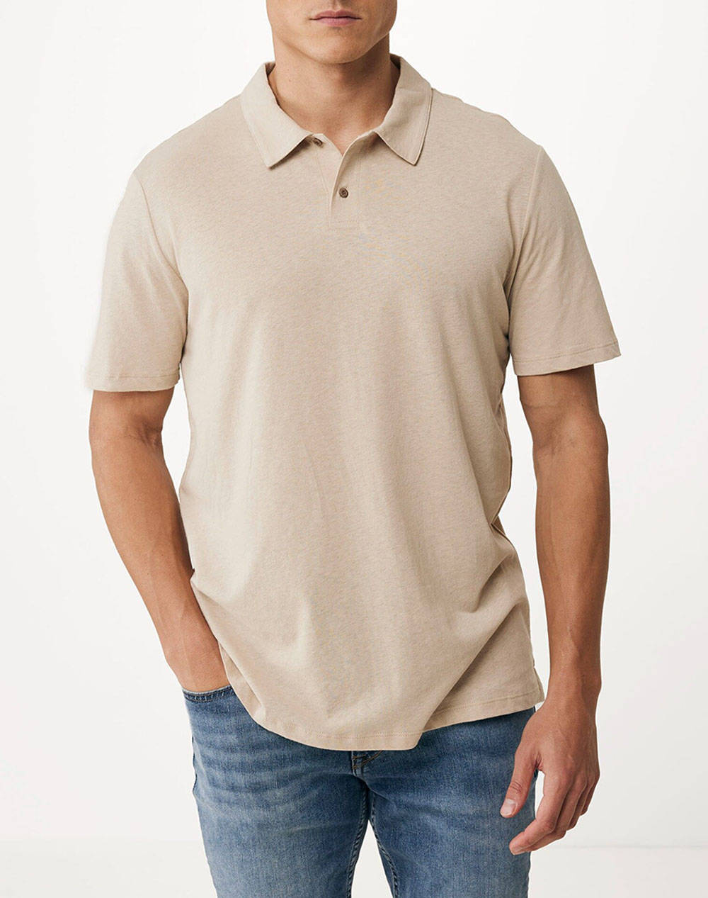 Mexx linen blend polo ss