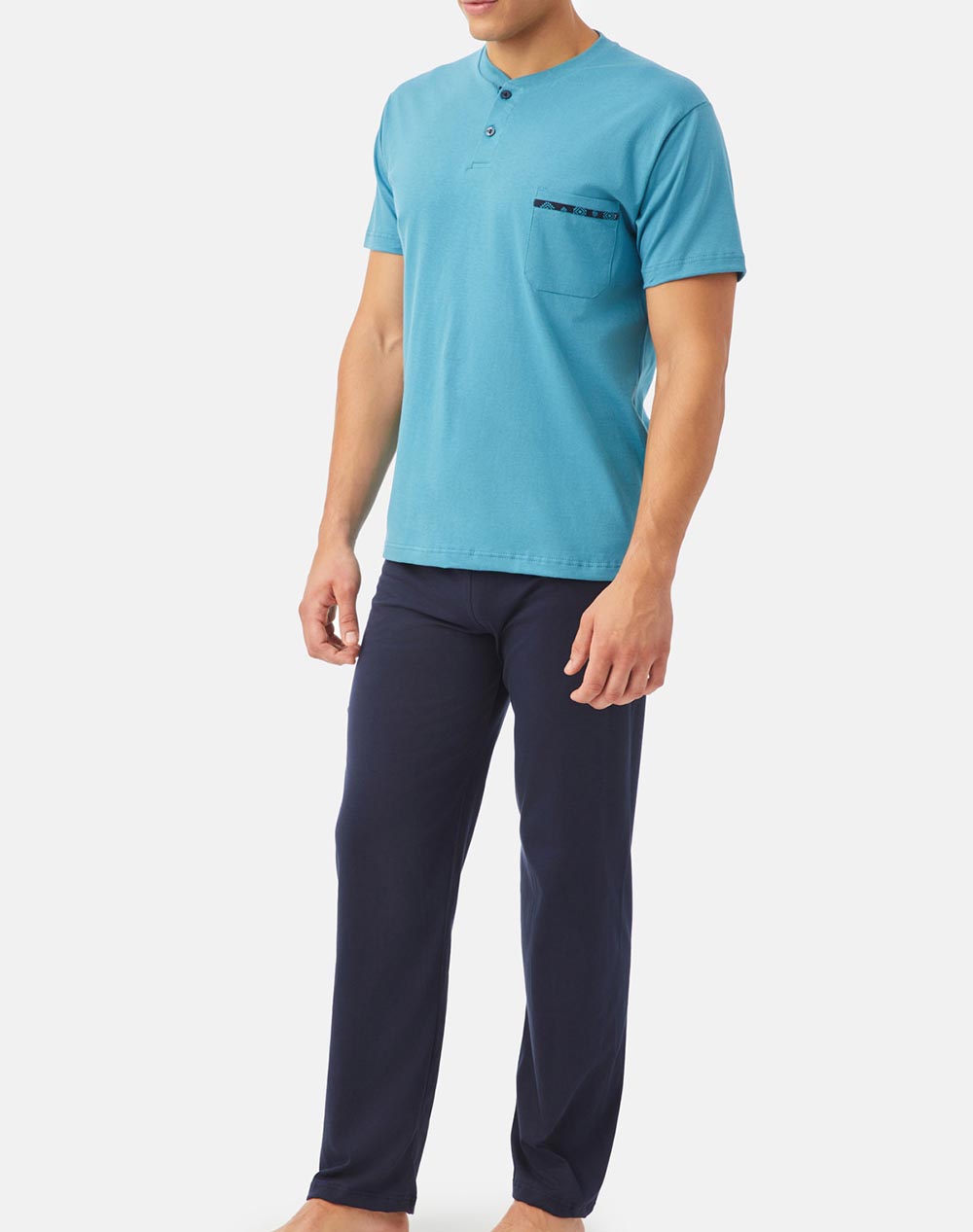 Minerva pijamale de barbati 3pcs guler &buzunar s24