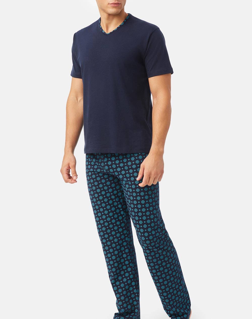 Minerva pijamale de barbati v/n l/pants a/o ethnic