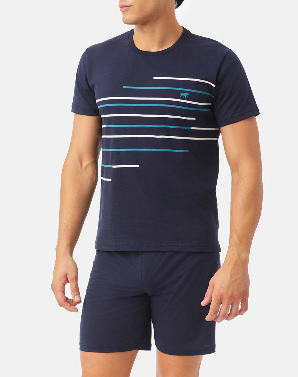 Minerva pijamale de barbati stripe-bull print s24